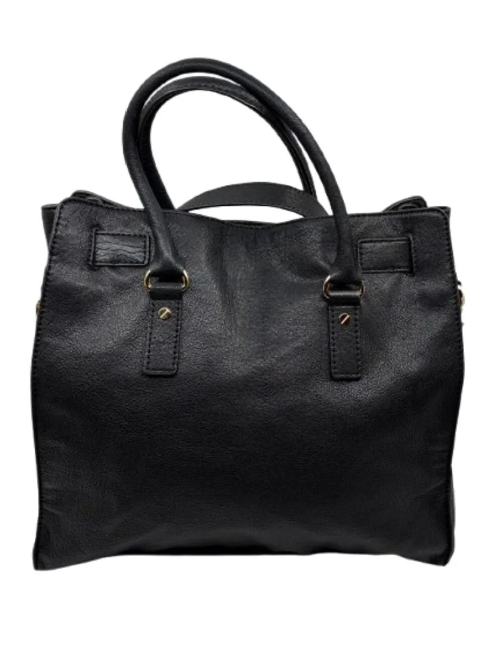 MICHAEL KORS~Hamilton~TWO-WAY~LARGE BLACK LEATHER~LOCK & KEY~SATCHEL BAG NWOT